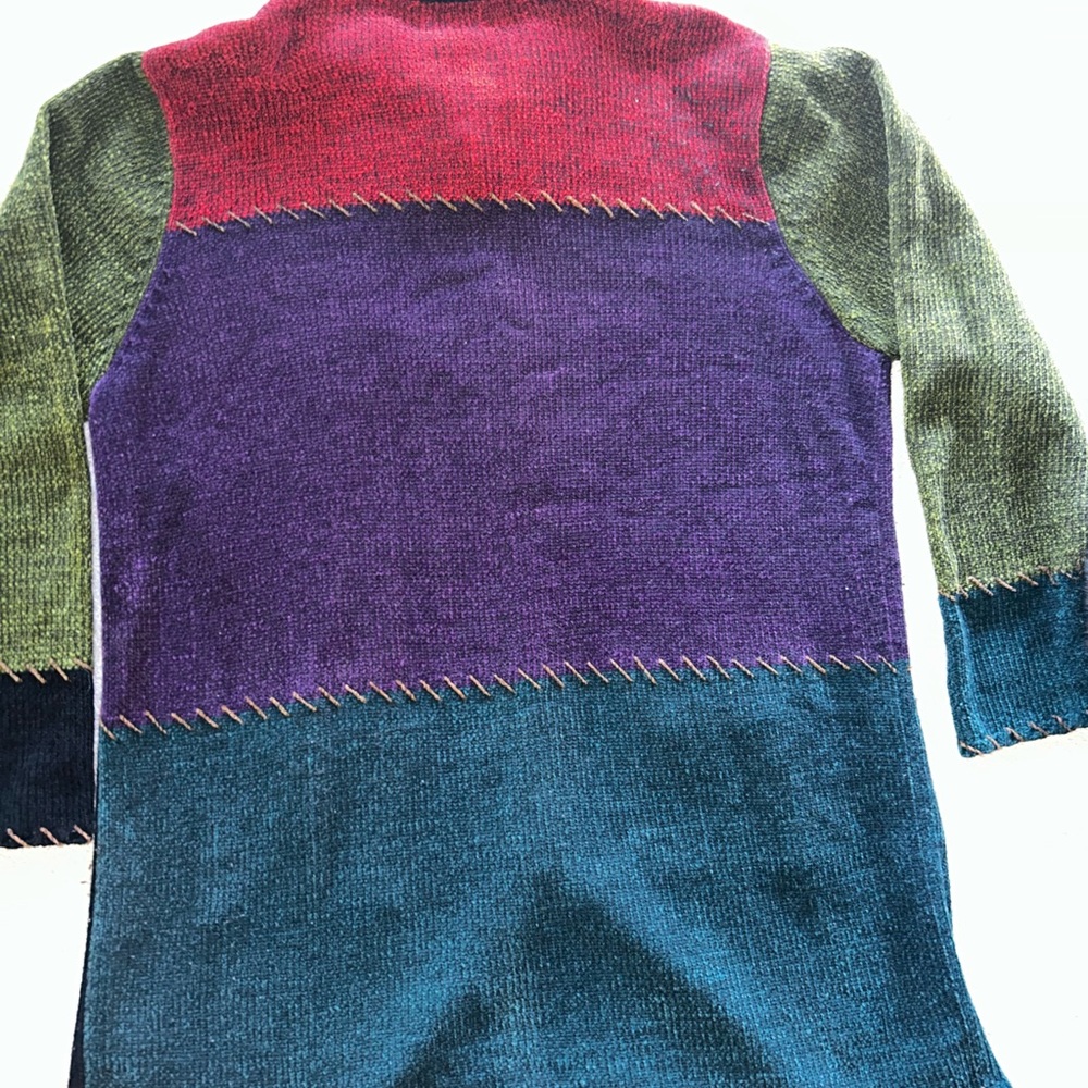 Vibrant Patchwork Women's Sweater - image 2